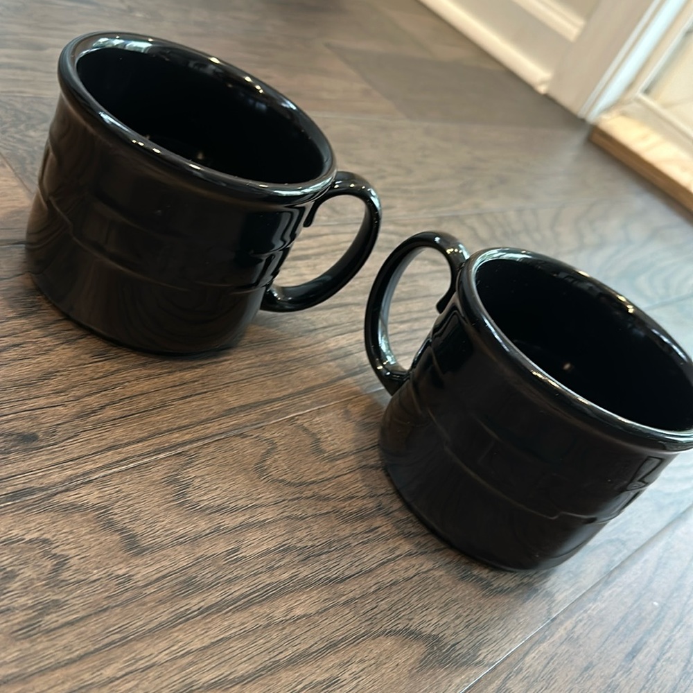 Longaberger set of 2 soup mugs black